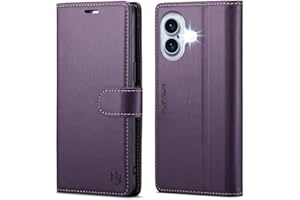 FLIPALM Wallet Case for iPhone 16, RFID Blocking Credit Card Holder, PU Leather Folio Flip Kickstand Protective Shockproof Cover for Apple 16 (Purple, for iPhone 16-6.1'')