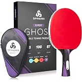 Spindra Ghost Professional Competition Carbon Fiber Ping Pong Paddle &amp; Case | HSS Technology for Maximum Spin &amp; Control