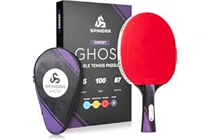 Spindra Performance Ping Pong Paddles, Advanced-Expert Table Tennis Paddles For Each Skill Level With Professional Rubbers & Carbon Layered Blades, 2025 Upgrade With Protective Case to Boost Your Game