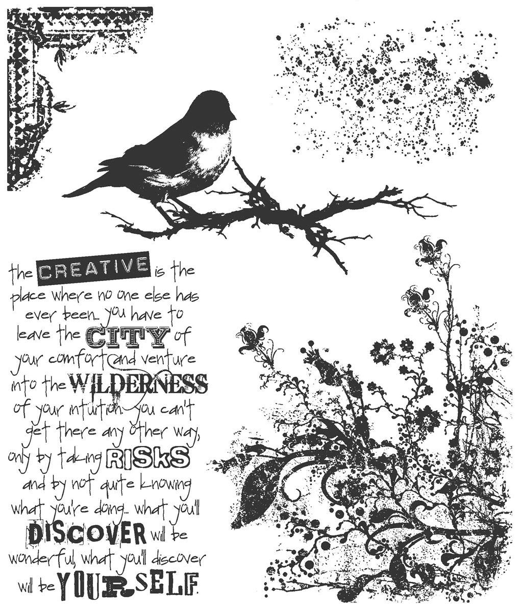 Tim Holtz 7 x 8.5-inch Cling Rubber Stamp Set Urban Tapestry