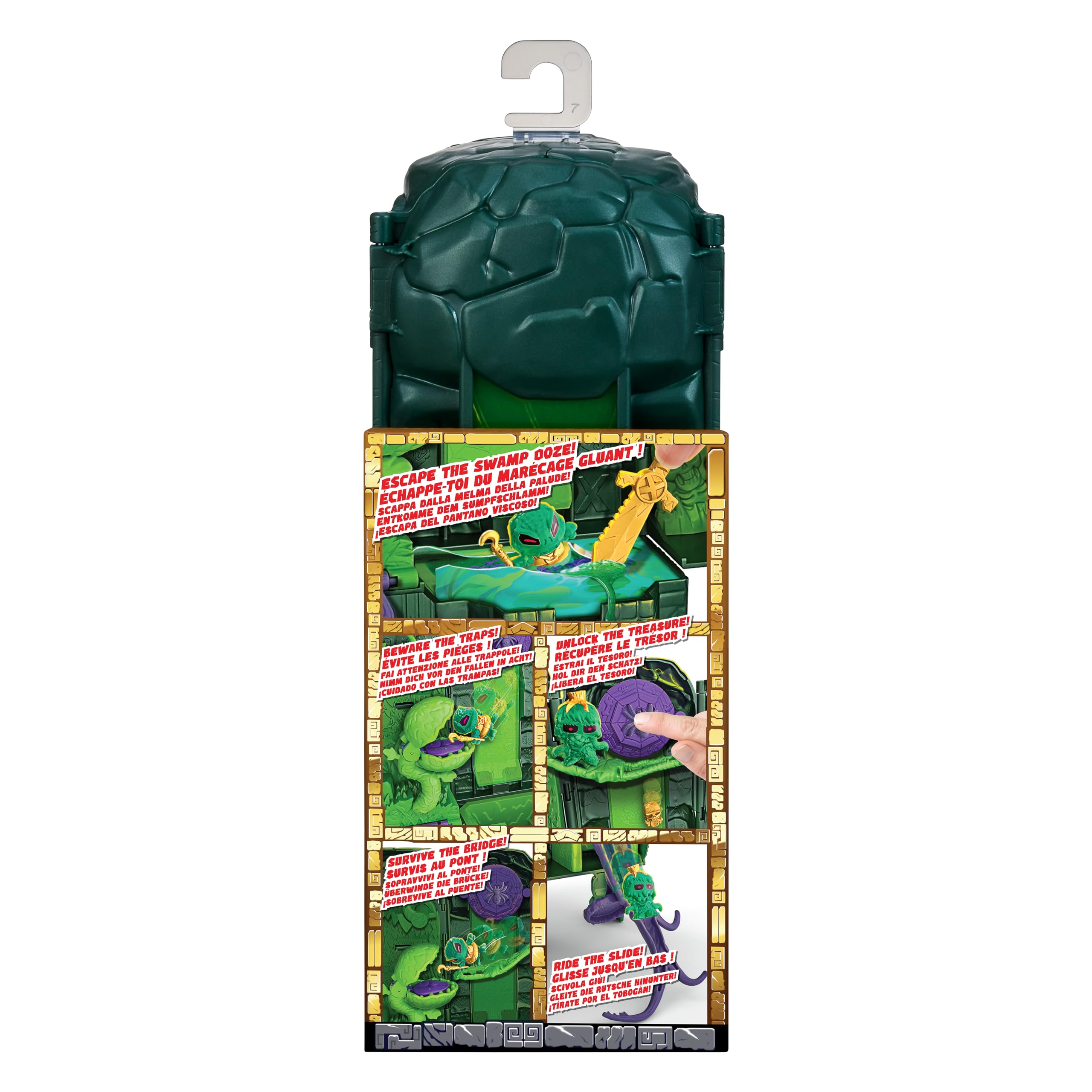 Treasure X Lost Lands Skull Island Swamp Tower Micro Playset, 15 Levels of Adventure. Survive The Traps and Discover 2 Micro Sized Action Figures. Will You Find Real Gold Dipped Treasure?