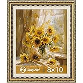 HappyHapi 8x10 Picture Frame Gold, Vintage Picture Frames for Wall or Tabletop Display, Antique Photo Frame for Wall DécorRetro Home Decor, 1 Pack