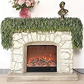 Real Touch Cedar Garland Artificial Realistic Christmas Garlands Faux Green Cedar Fake Pine Needles Garland for Mantle Indoor Home Holiday Pine Garlands Christmas Decorations Outdoor Xmas