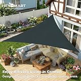 HEYOMART Sun Shade Sail 2.5x2.5x2.5m Triangle Grey UV 98% Waterproof view 2