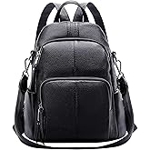 ALTOSY Soft Leather Backpack Purse For Women -theft Backpacks Versatile Shoulder Bag（S81 Black）