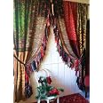 Tenda Indiana In Sari Riciclato Multicolor: 200x105cm, Decorazione Boho Per Camera