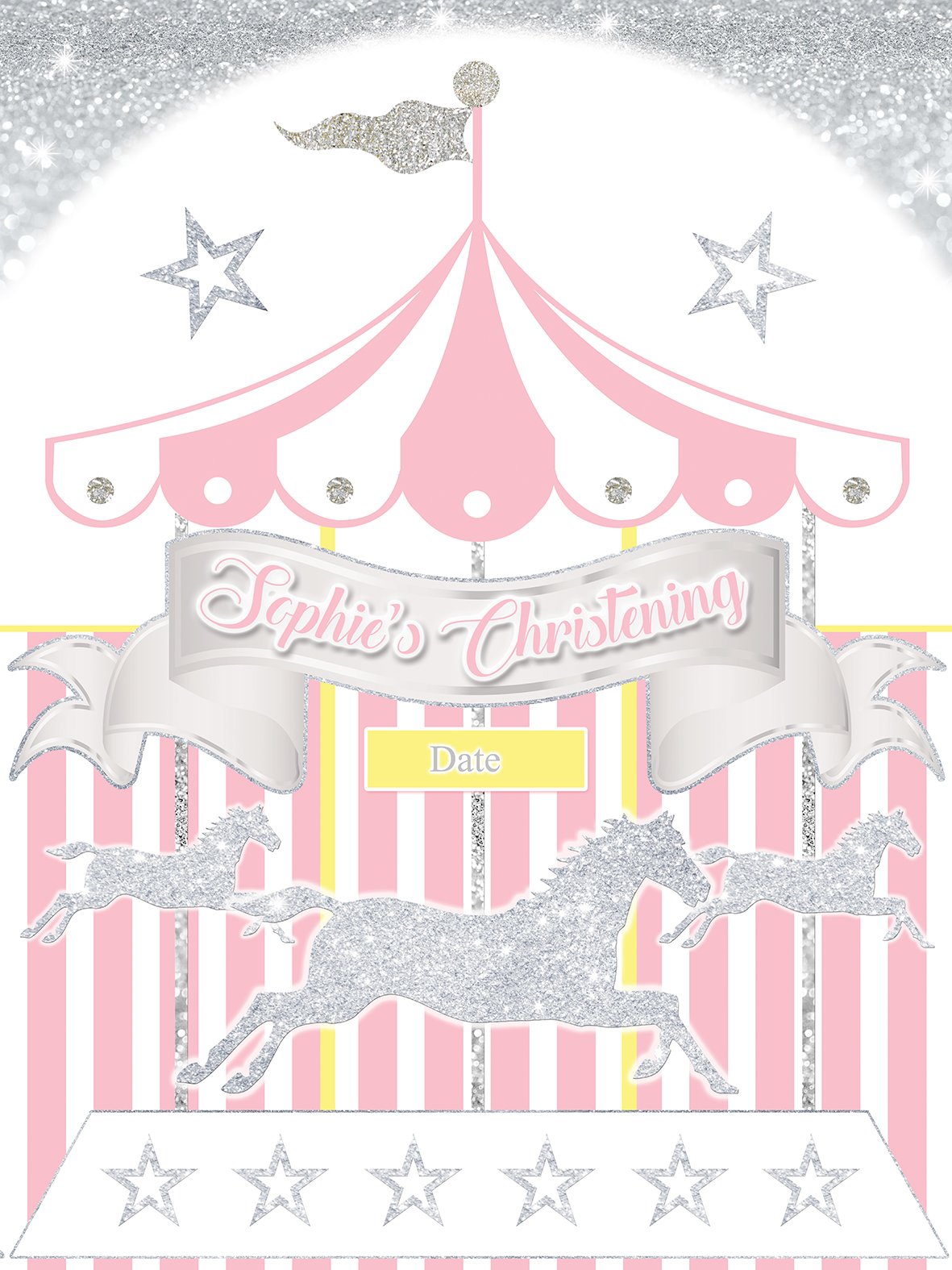 Baby Girl Pink Christening Baptism PARTY SCENE SETTER BACKDROP LARGE DIGITAL PRINT Poster Photo Backdrop V5