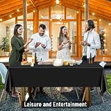 PLULON 15Pcs Black Plastic Table Cover 137 x 274 cm Rectangular Party Tablecloth view 6