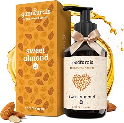 Gonaturals Sweet Almond Oil 250ml Pure Cold-Pressed Skin Care