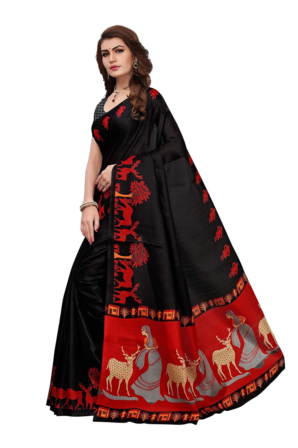 anni designer women's khadi mix fabric saree with blouse