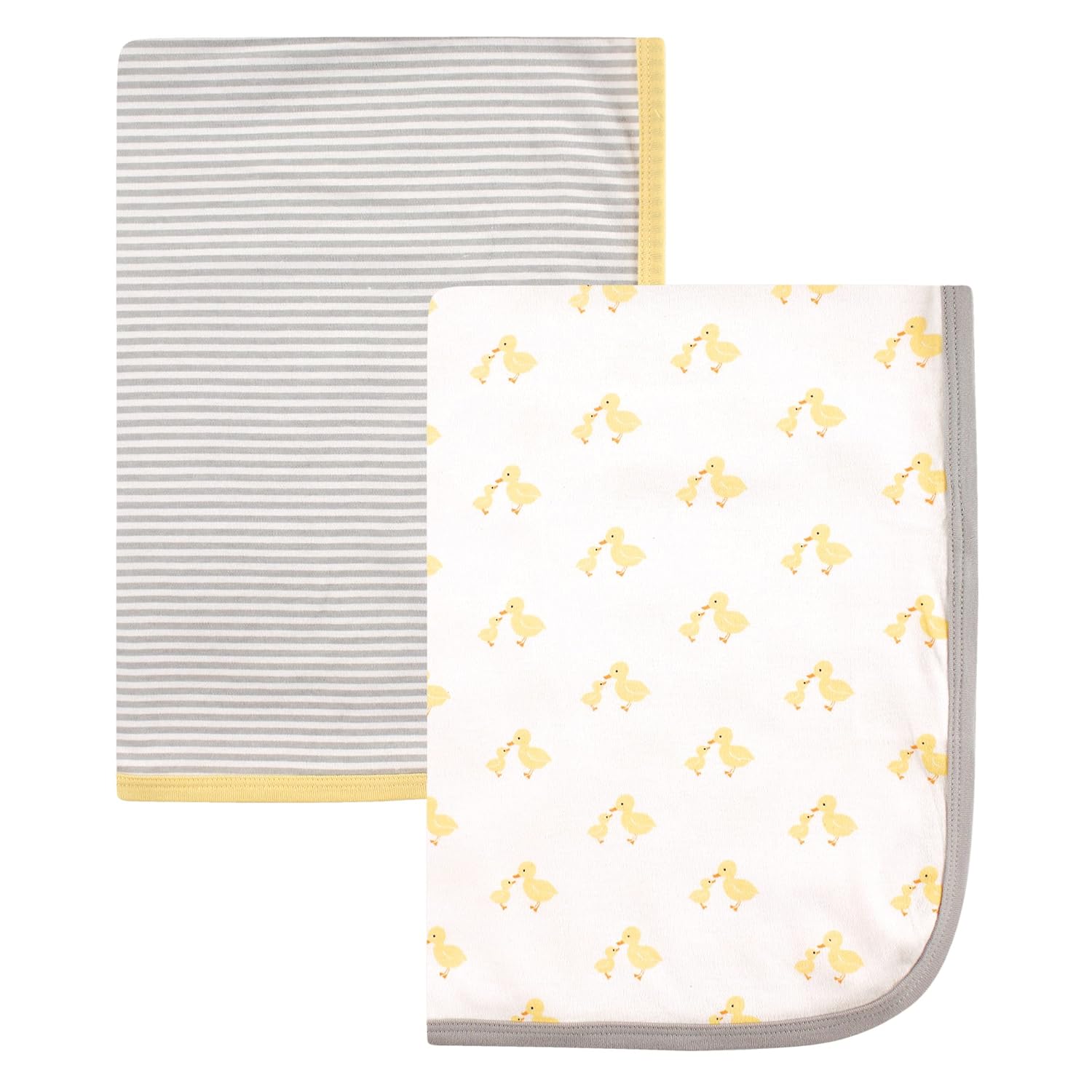 Hudson Baby Unisex Baby Cotton Blankets, Ducks 2-Pack, One Size
