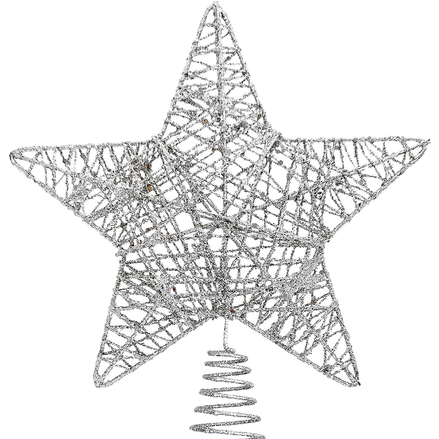 Silver Star Christmas Tree Topper Christmas Tree Glitter Star for Decorations Xmas Tree Decs