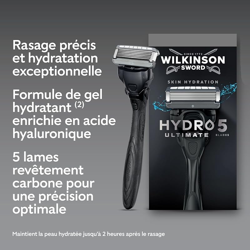 Hydro 5 Ultimate 1 manche de rasoir pour homme, 5 recharges