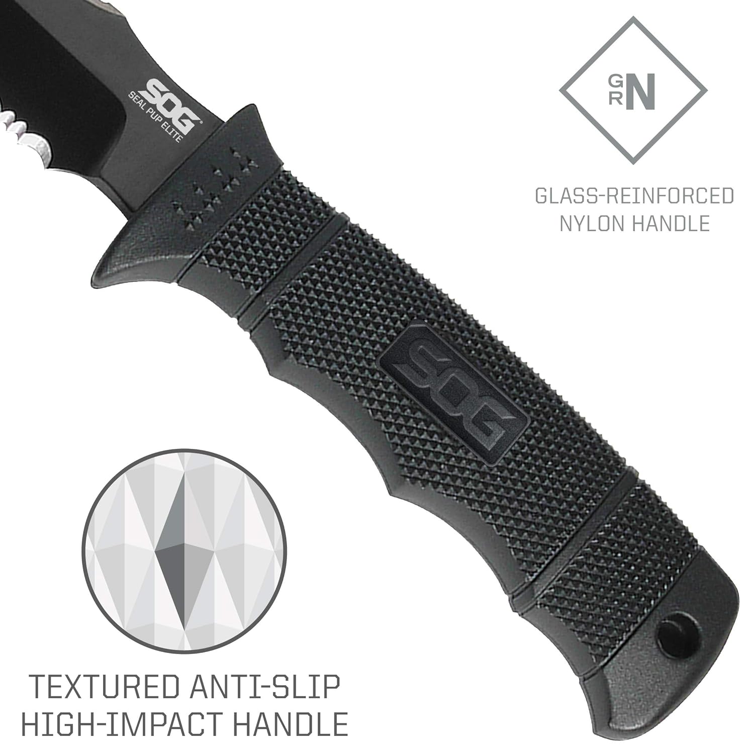 SOG Survival Knife with Sheath SEAL Pup Elite Fixed Blade Tactical