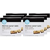 Amazon Brand - Happy Belly Protein Chewy Bars, Peanut, Almond and Dark Chocolate, 5 Count (Pack of 6)