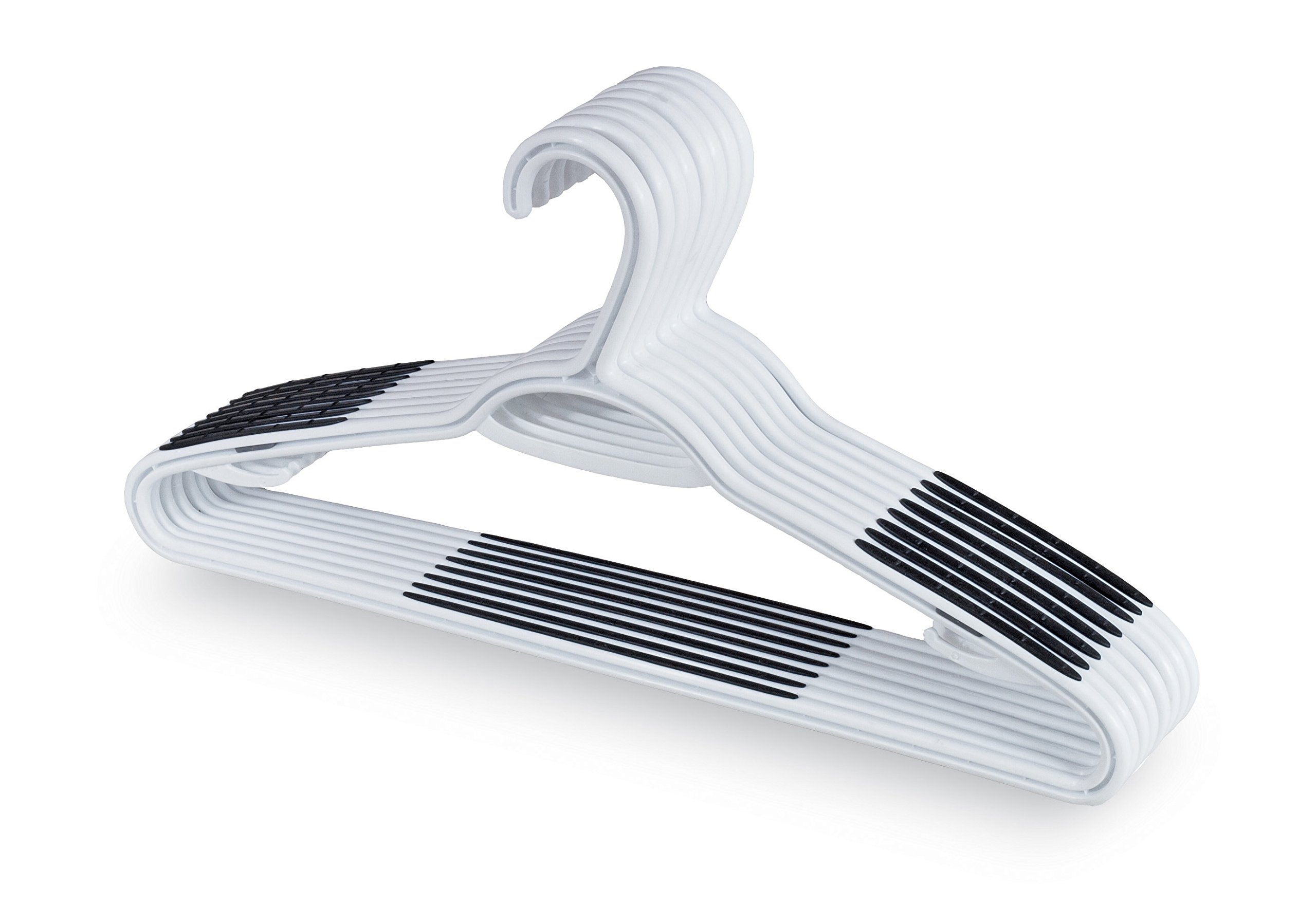 DOMOPAK Living 8001410073716 Set of 8 Clothes Hangers, Plastic, White, 0.8 x 42 x 21.5 cm