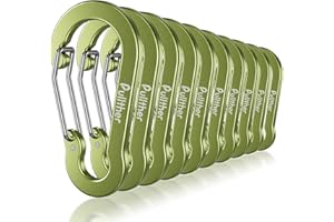 Pullther fishing Carabiner Clip, 2.76" Large Carabiner Clip,10 Pack,Aluminum Carabiners for Key,Lightweight and Durable Carabiner Accessories.Ideal for Outdoor Sports, Hiking, Fishing.