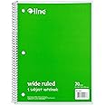 C-Line 1 Subject Notebook, 8 x 10-1/2 Inches, Wide Ruled, Green, 70 Sheets