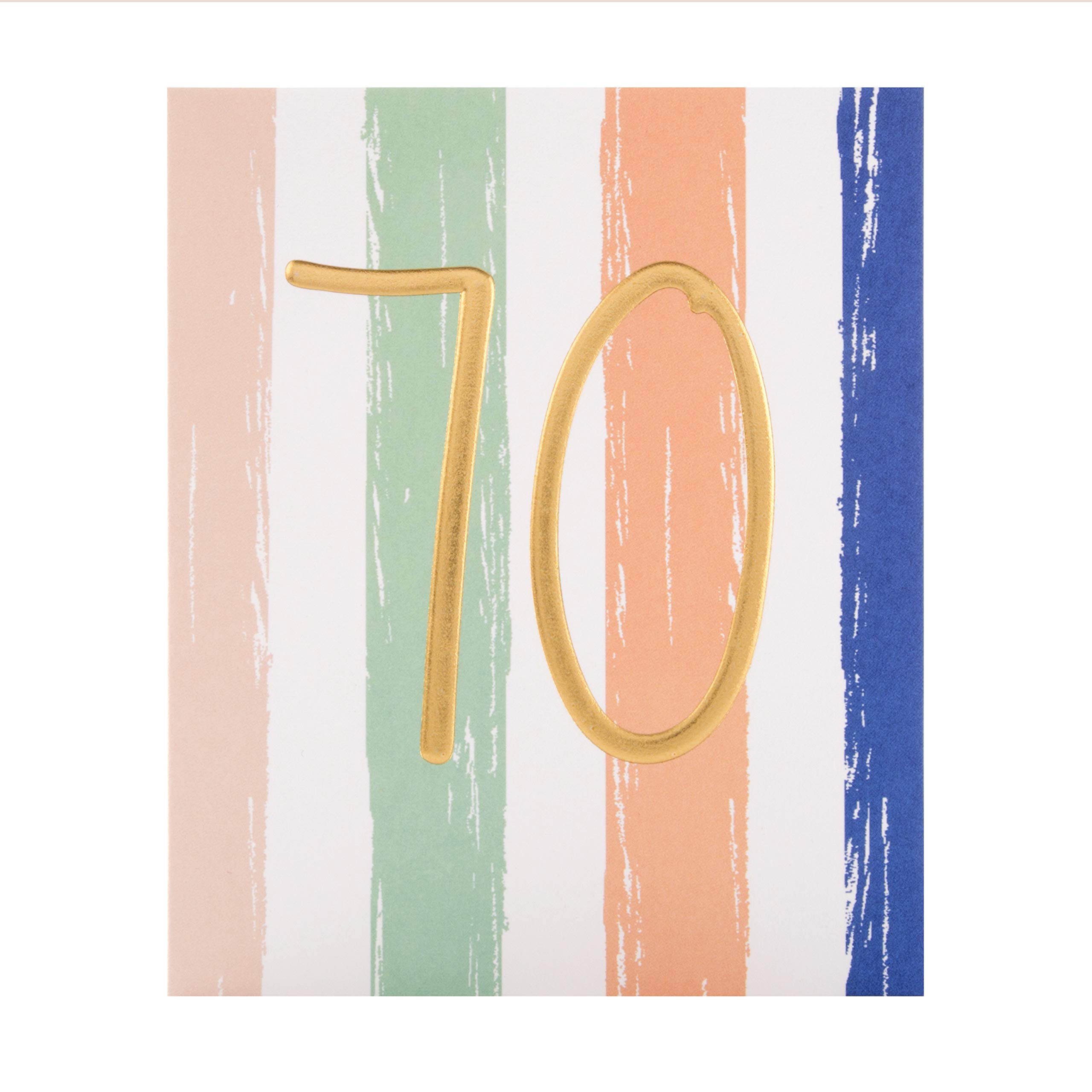 70TH Birthday Card from The Hallmark Studio - Embossed Gold Foil Number Design