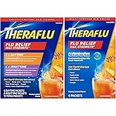 Theraflu Max Strength Daytime & Nighttime Flu Symptom Relief Honey Lemon Flavor Powder & Daytime Flu Symptom Relief Honey Lemon Powder, 6 Daytime + 6 Nighttime, & 6 Honey Lemon Flavor Powder Packets