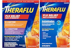Theraflu Max Strength Daytime & Nighttime Flu Symptom Relief Honey Lemon Flavor Powder & Daytime Flu Symptom Relief Honey Lemon Powder, 6 Daytime + 6 Nighttime, & 6 Honey Lemon Flavor Powder Packets