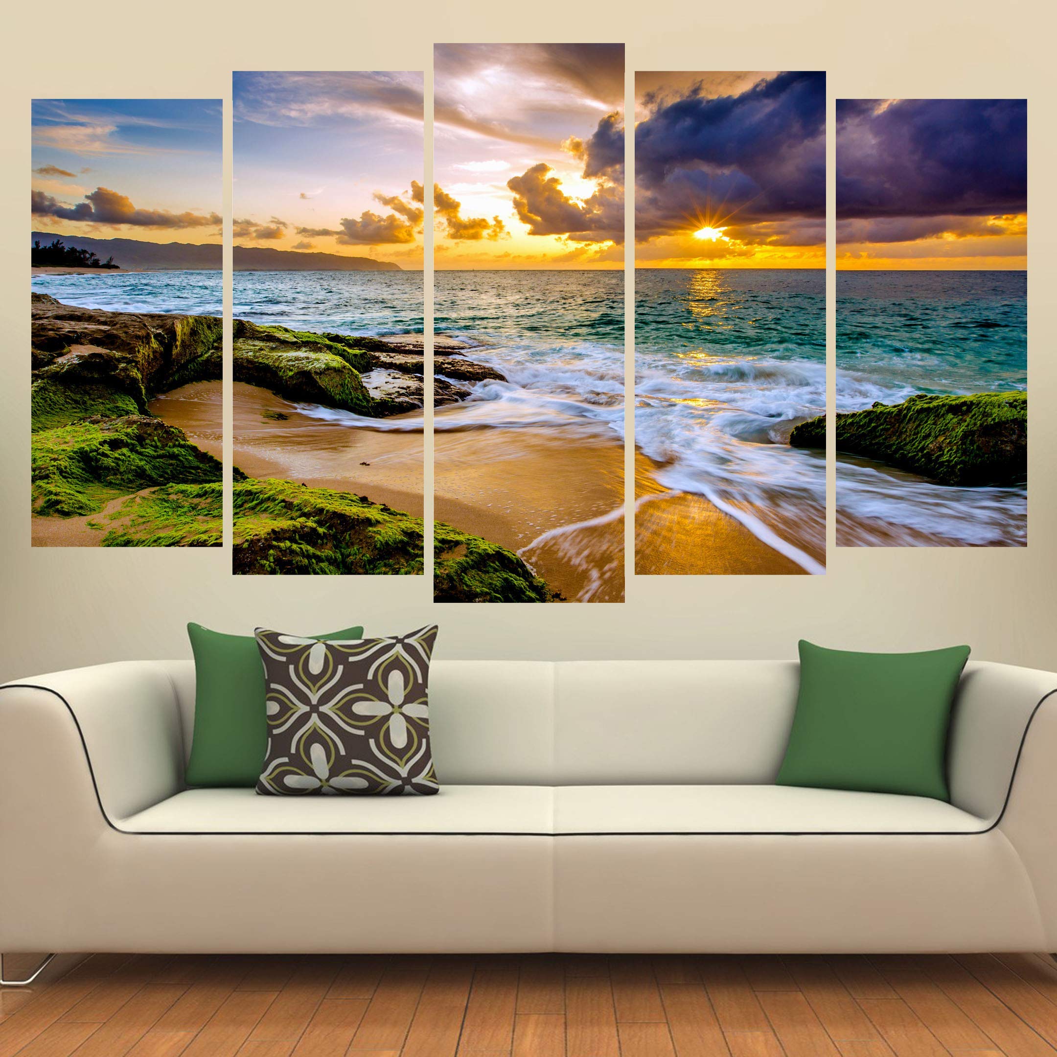 Kyara Arts Multiple Frames Beautiful Sunrise View Wall Painting For Living Room Bedroom Office Hotels Drawing Room Buy Online In Dominica At Dominica Desertcart Com Productid