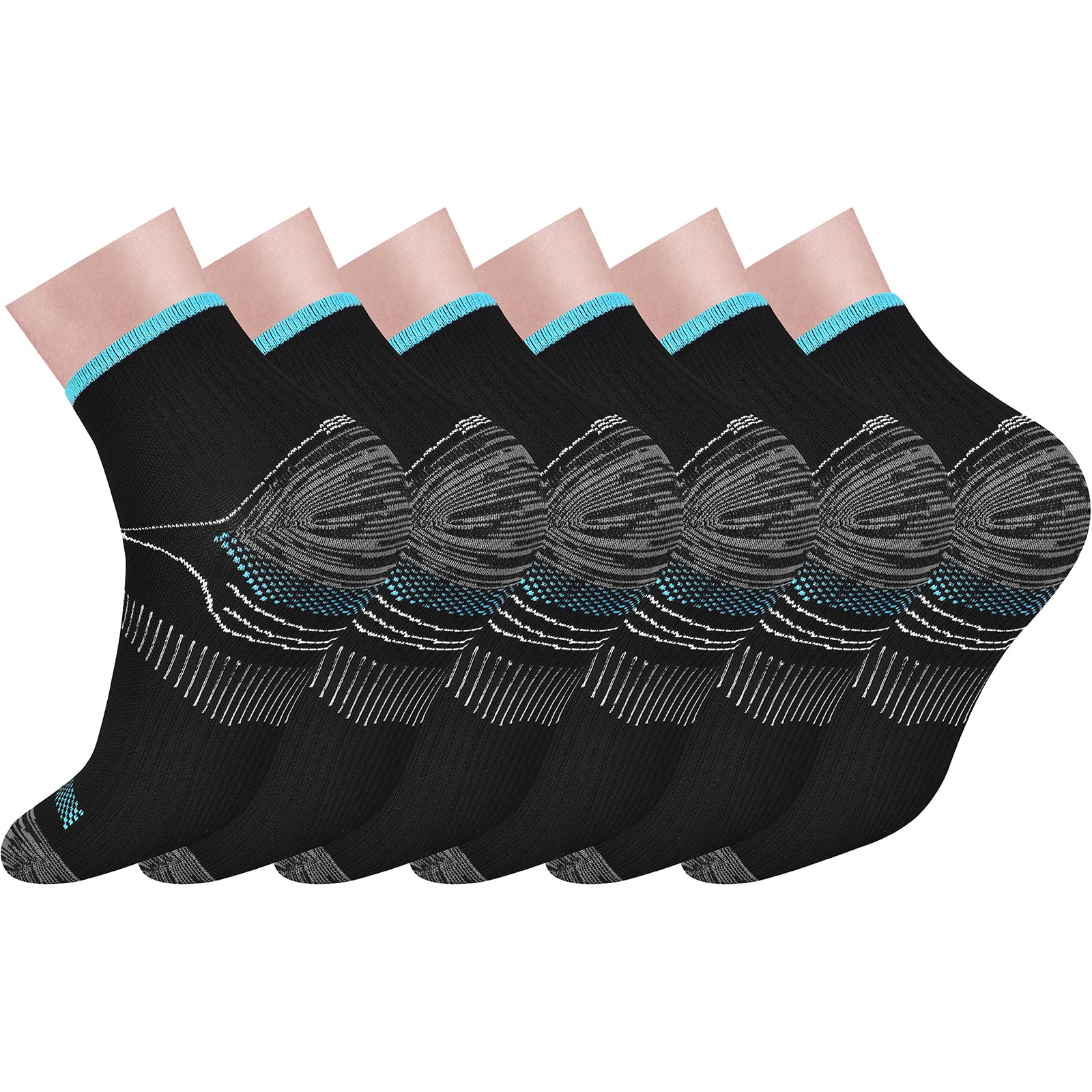 Pnosnesy 3/6/7 Pairs Compression Socks for Men & Women Plantar Fasciitis Socks Low Cut Sports Socks Athletic Socks with Arch Support Plantar Fasciitis — image 1