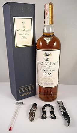 Macallan Elegancia 12 Year Old Whisky 1992 1 Litre Presented In Its Original Box With Four Accessories 1 X 1000ml Amazon Co Uk Beer Wine Spirits