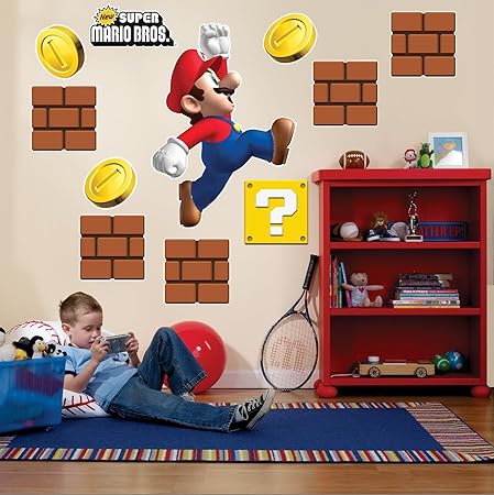 Amazon Super Mario Bros Giant Wall Decals スーパーマリオブラザーズ巨大な壁飾り ハロウィン クリスマス ハロウィーン飾り おもちゃ