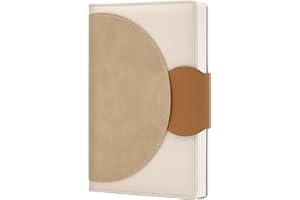 CAGIE Lined Journal for Women, 100GSM Leather Journals for Writing with Buckle Closure,A5 Hardcover Diary Journaling Notebooks for Business Work School Note Taking 5.9" x8.59 (Brown)