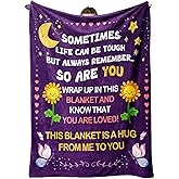KAAYEE Get Well Gifts for Women After Surgery, Get Well Soon Gifts for Women, Thinking of You Gift, Feel Better Inspirational Gifts for Mom Sister Friends Coworkers Healing Blanket 50"*60" Purple