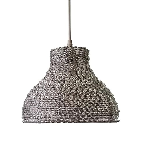 Kliving Brabham Silver Twisted Metal Non Electric Pendant Ceiling