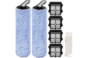 YGY Brush Roller and HEPA Filter Replacement Parts, Only Compatible with Tineco Floor ONE S5/Floor One S5 Pro Cordless Wet Dry Vacuum Mop,Well-Matched，2 Brush Rollers ，4 HEPA Filters，1 Cleaning Brush