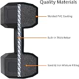 Yaheetech Arm Hand Dumbbell 5 KG Pair Hexagon Antiroll PVC Coated 10 kg view 5