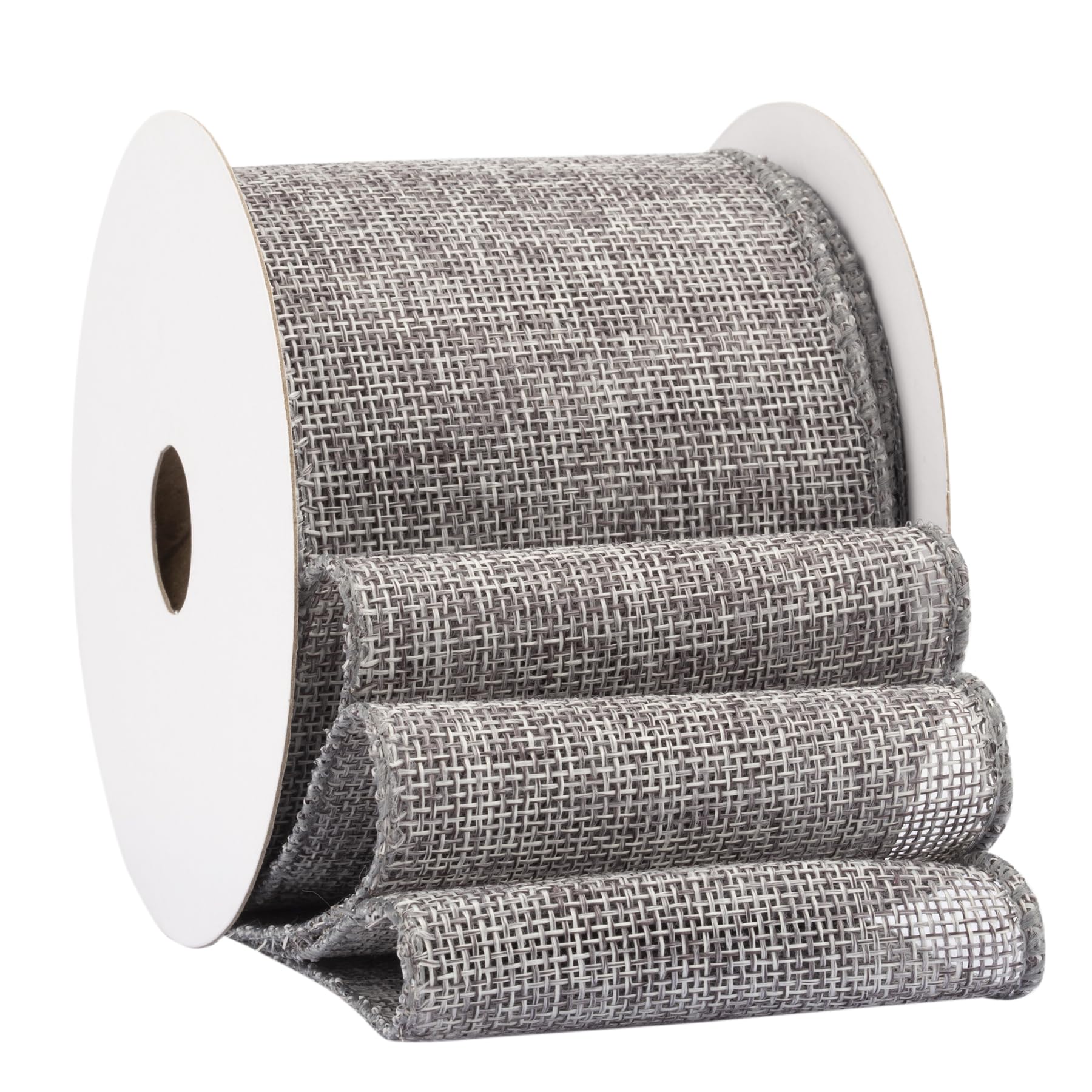 Fondersy 9-Meter Metal Grey Burlap Ribbon Wired Burlap Ribbon - 75mm Width for Gift Wrapping, Floral Arrangements, Wreath Making, and Christmas Decor