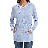 Sosolism Women's Maternity Nursing Tops Long Sleeve Breastfeeding Hoodie