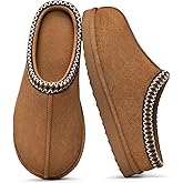 Litfun Memory Foam Slippers for Women Men Cozy Warm House Shoes Indoor and Outdoor, Khaki 44/45