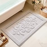 LUMI Ultra Absorbent Bathroom Rug Non Slip Rubber Backing, Machine Washable Bath Mat Soft Premium Microfiber, Luxury Bath Rugs Quick Dry for Bathtub and Shower Floor, Decor, 17x30