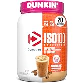 Dymatize ISO100 Protein Powder +Energy, 100% Whey Isolate, Cappuccino | 25g Protein, 95mg Caffeine, Hydrolyzed, Fast-Absorbing, Supports Muscle Health, 5.5g BCAAs, Gluten-Free, 20 Servings, 1.4 lb