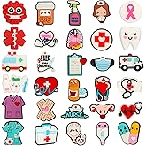 mortd 30Pcs Nurse Silicone Focal Beads Bulk, Medical Doctor Beads for Beadable Pens Keychain Bracelet Making Supplies, Nurse Silicone Bead for Adults DIY Handmade Crafts Party Supplies Gifts