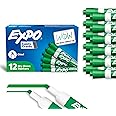 EXPO Low Odor Dry Erase Markers, Chisel Tip, Green, 12 Count
