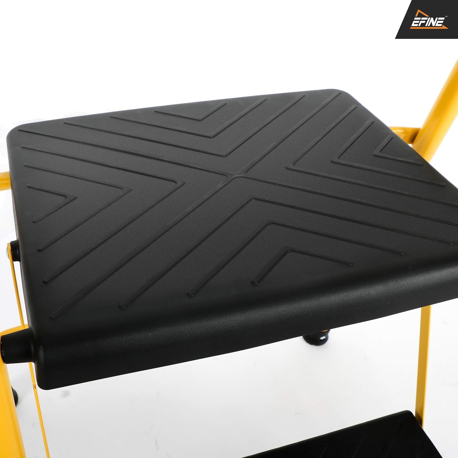 EFINE 2 Step Ladder, Oversized Pedal and Position Lock, High Grade Steel with Smooth Powder Coating, Sturdy and Lightwight, Holding up to 500lbs. (Yellow) - - 