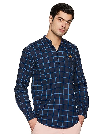 Men's cotton Indo Western Kurta (ICMSF12SC19L31-3244_ Navy_ XXL)