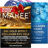 MAREE Ultimate Eye and Face Revitalization Bundle - 24K Gold Under Eye Patches &amp; Collagen Facial Masks for Ageless Beauty for Total Skin Rejuvenation