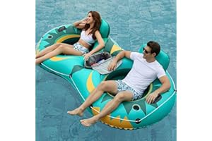 Jasonwell Inflatable River Tube Float - 2 Person Heavy Duty River Float Pool Floats with Removable Cooler Lake Water Tubes fo