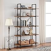 GAOMON 5 Tier Bookshelf, 67.9” Tall Bookcase with 5 Open Book Shelves, Vintage Bookshelves and Bookcases, Large Display Shelves for Home Office, Study Room, Living Room-Rustic Brown