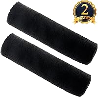 SUBANG 2 Pieces Universal Car Seat Belt Covers Soft Faux Sheepskin Shoulder Pads, Black