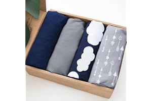 BILOBAN 4 Pack Pack and Play Fitted Sheets Fits Graco Pack n Play Playard, Pamo Babe, Zodiak, Baby Trend Portable Playard and Other 27 x 39 Playpen Mattress, Ultra Soft and Skin-Friendly, Navy Cloud