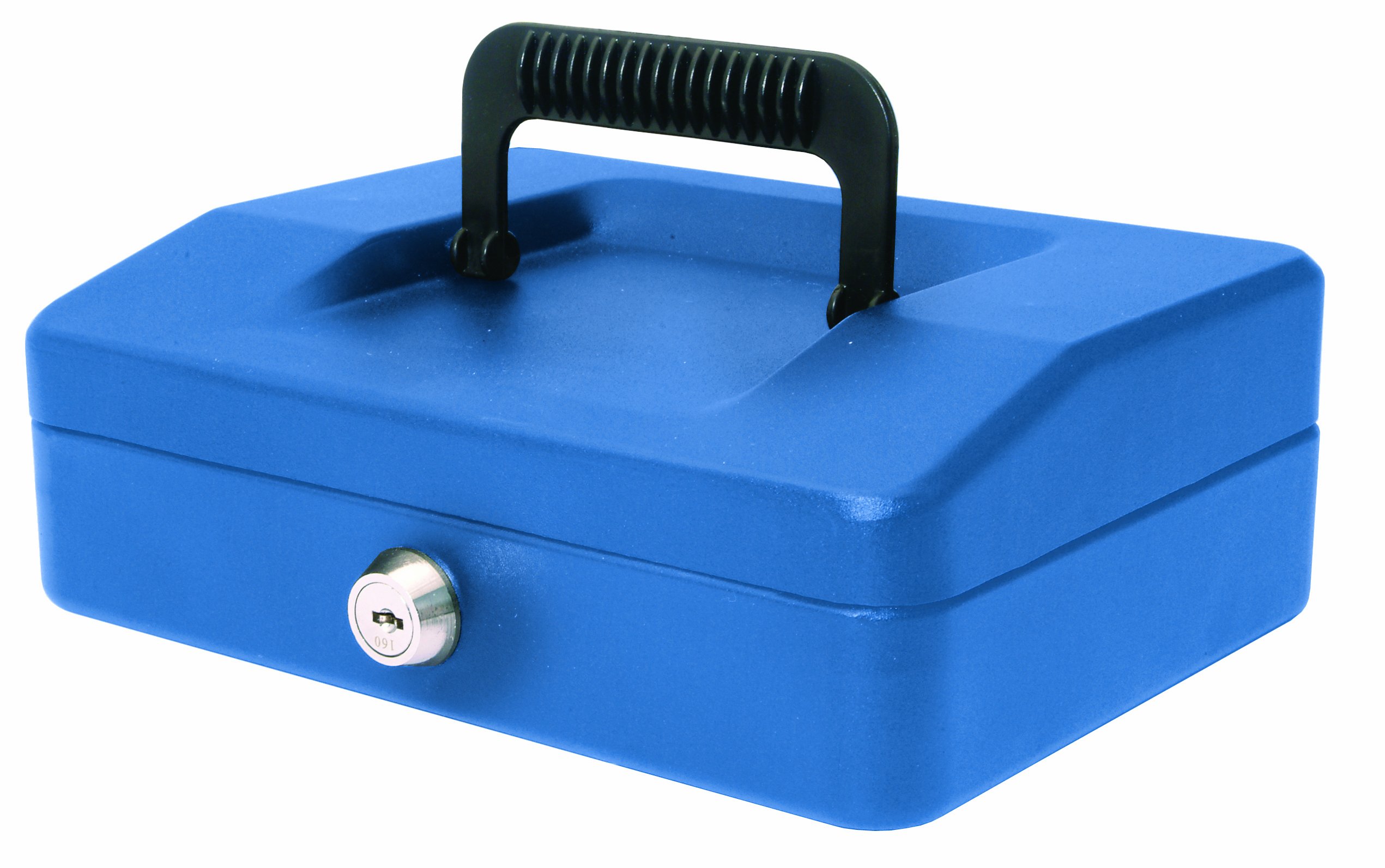Helix 8 inch Cash Box with Removable Coin Tray - Blue
