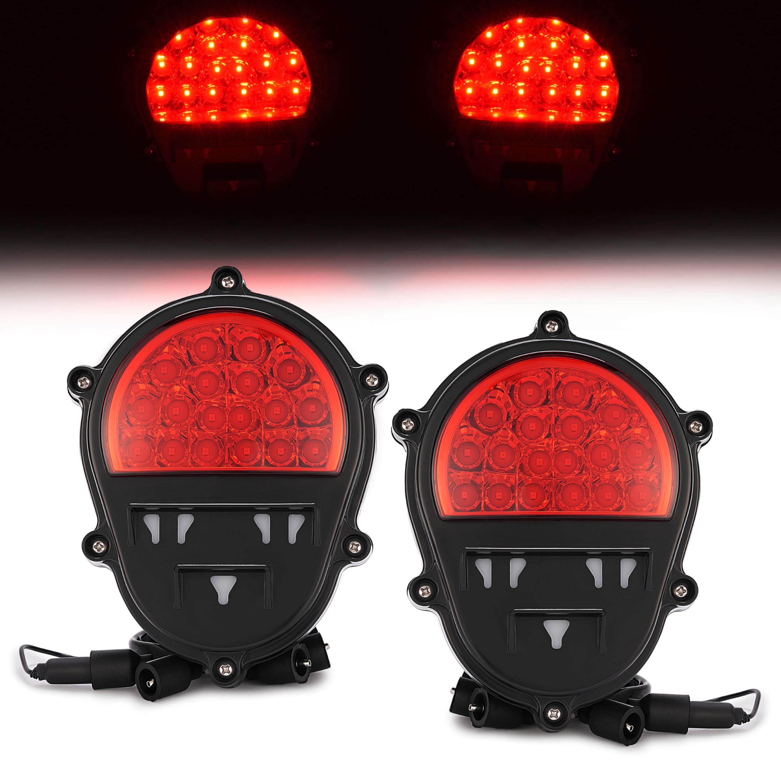 Photo 1 of HECASA LED Pair Brake Light Compatible with Humvee M35 M998 Replacement for 11639535 12422958 11614157 Red Lens Rear Tail Lamp Stop Lamp Driver & Passenger Side 2Pcs